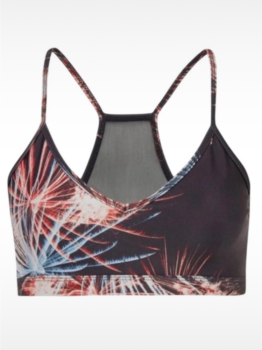 NWT Good American Black Fireworks Sports Bra